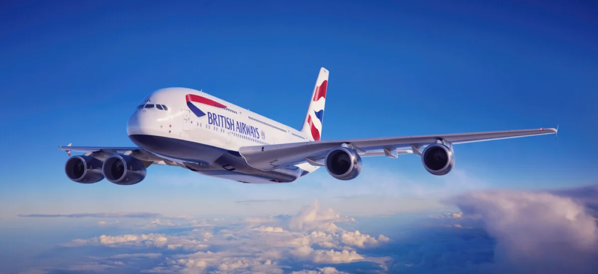A British Airways A380 in flight